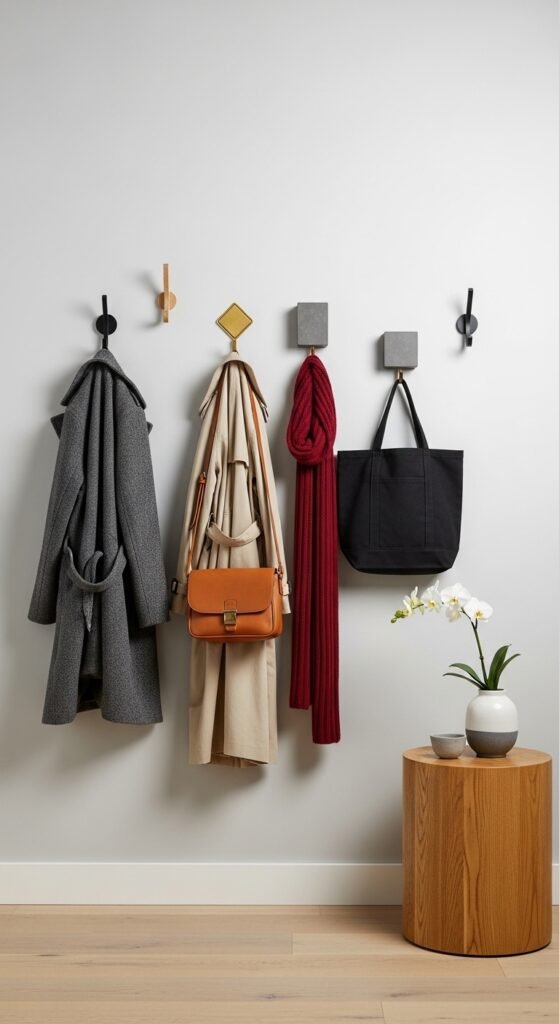 Idea #6: Wall Hooks Over Coat Racks