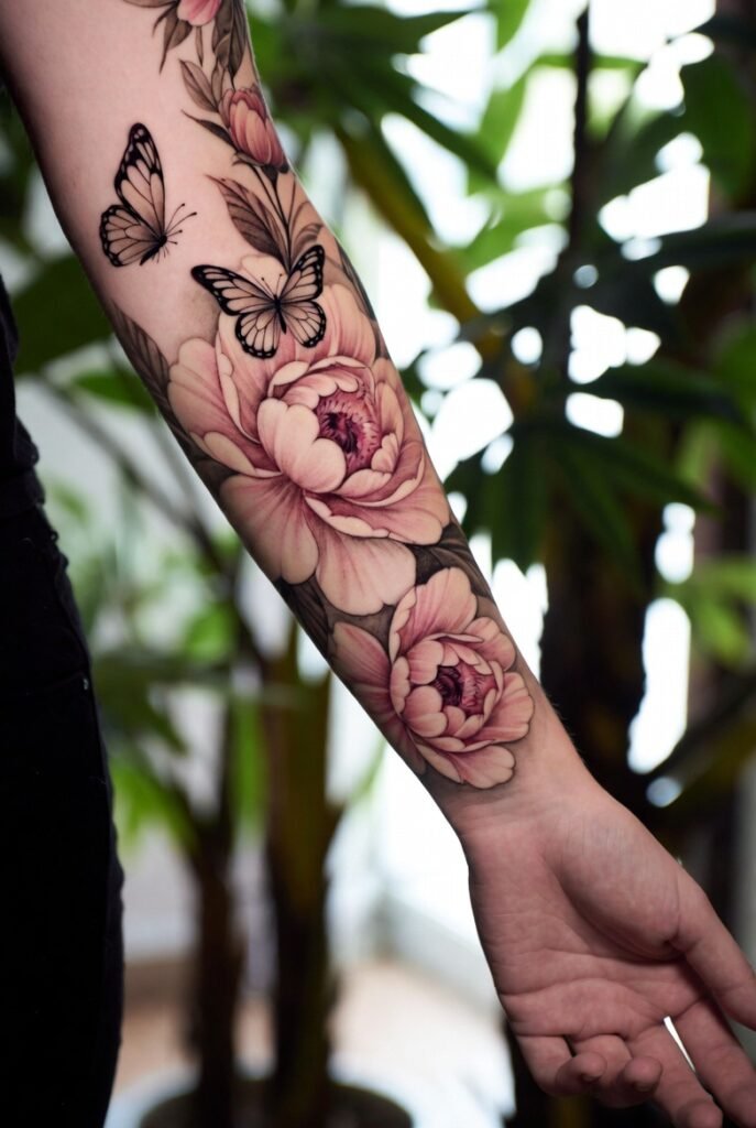 Classic Red Rose Sleeve with Thorns