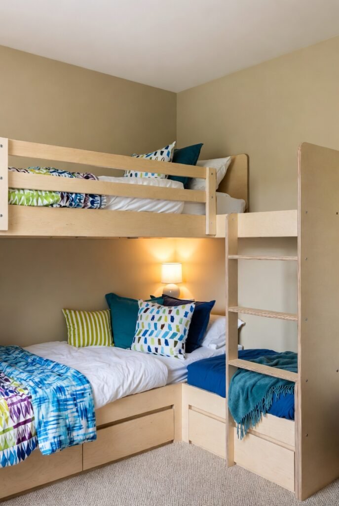 5. L-Shaped Bunk Bed (Corner Efficiency)