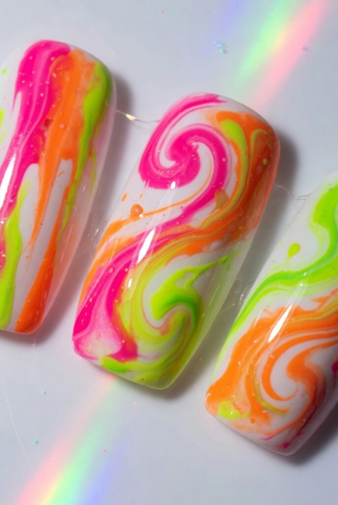 Neon Marble Swirls