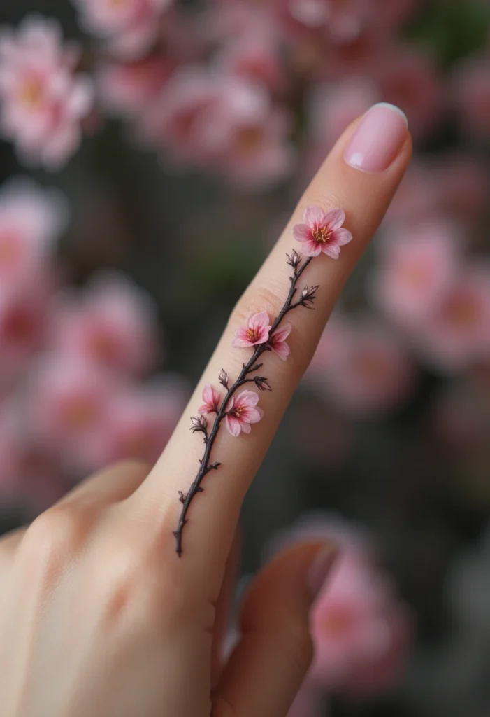 Single Twig Trailing Down the Index Finger