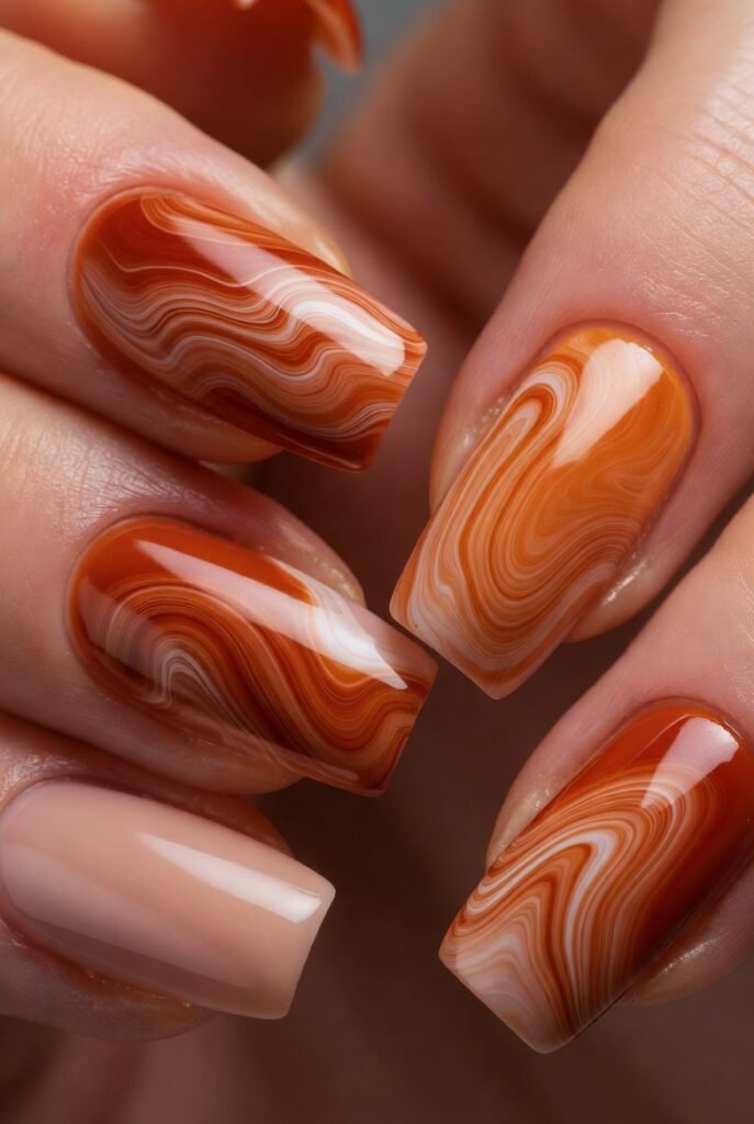 Terracotta and Burnt Orange Swirls