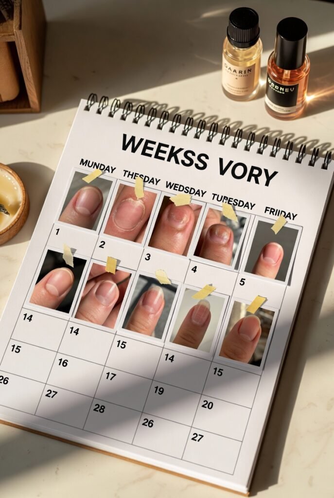 Weekly Progress Photographs on a Calendar