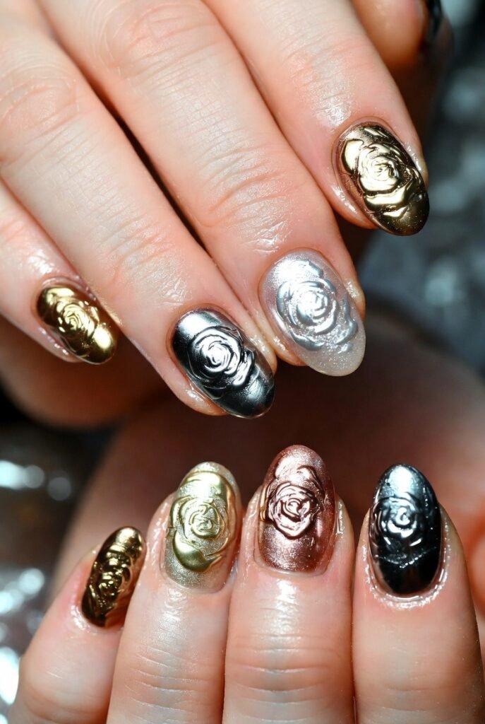 12. Metallic Foil Roses
