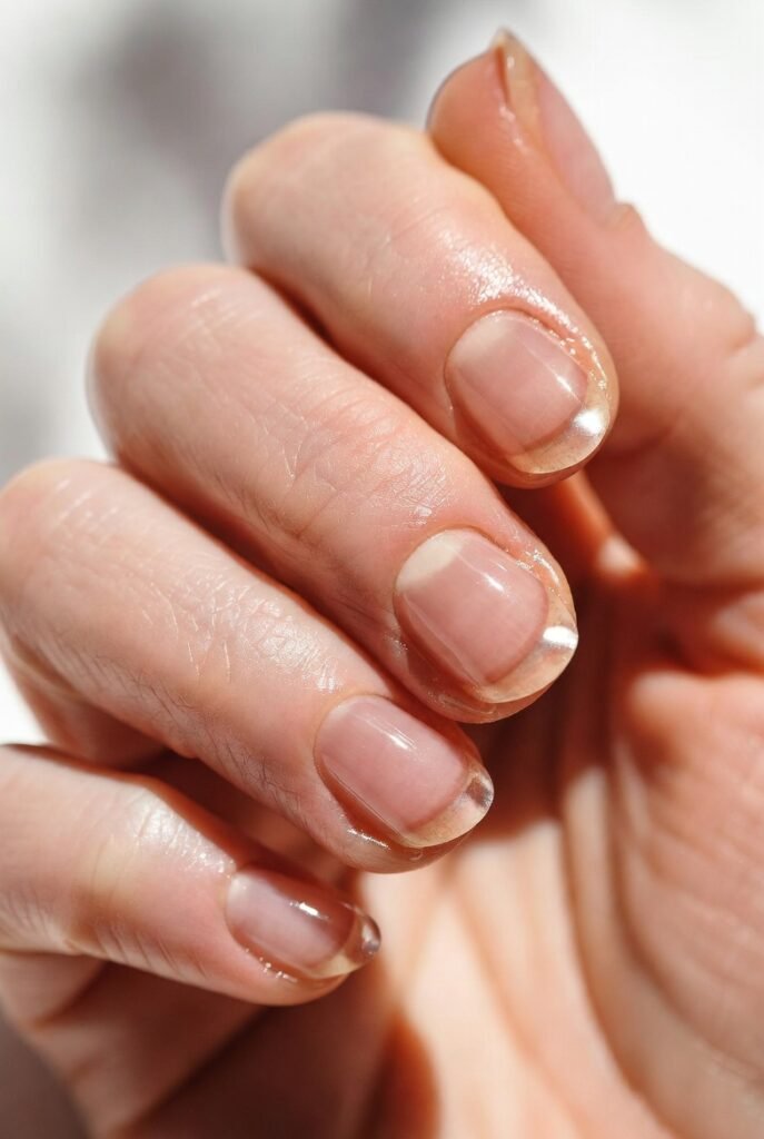 Rosewater Jelly Nails with Floating Dried Flowers