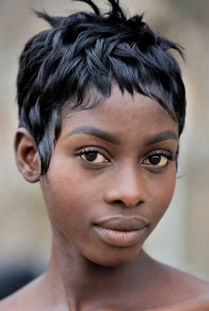 9. Curly Mohawk Bixie (Shaved Sides, Curly Top)