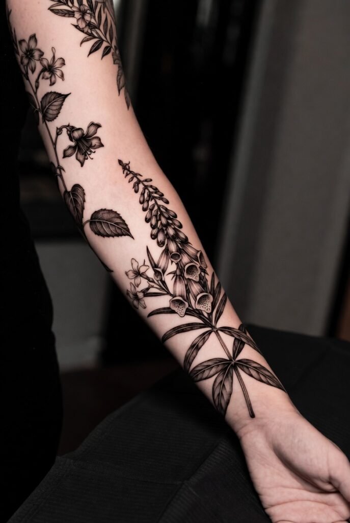 Victorian Cameo Floral Sleeve