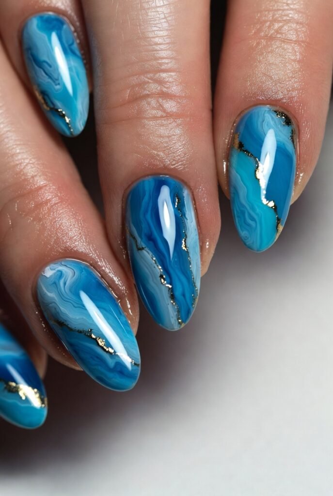 Blue Lagoon Marble Acrylics