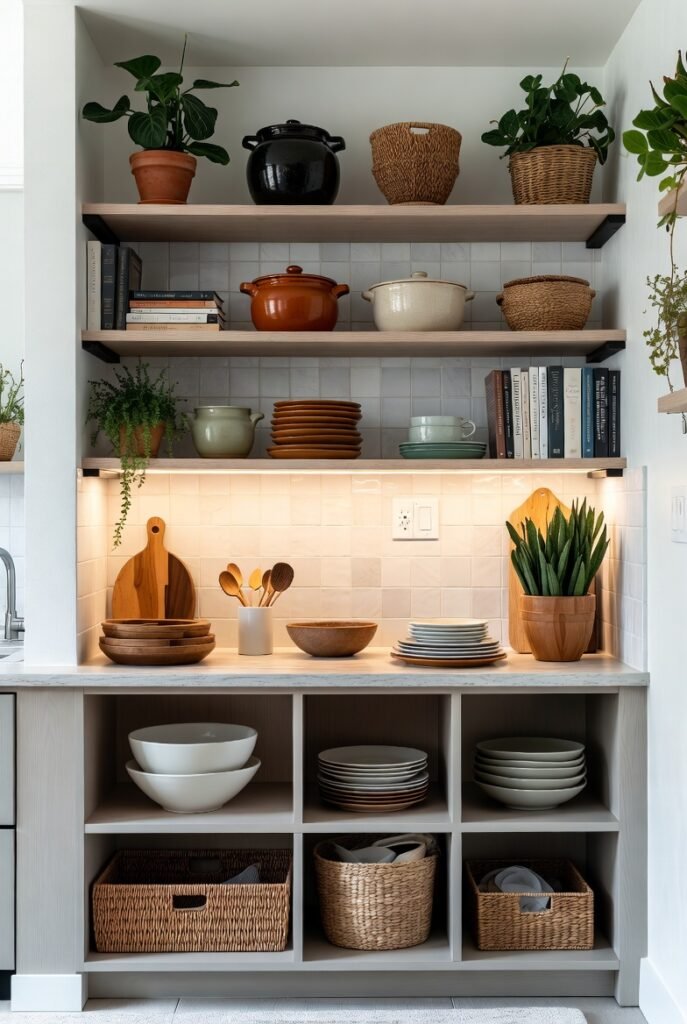 2. Open Shelving with a Twist