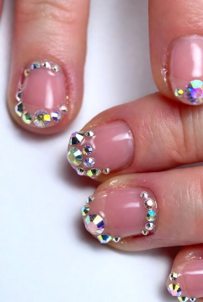 Jelly Pink with Crystal Rhinestone Clusters