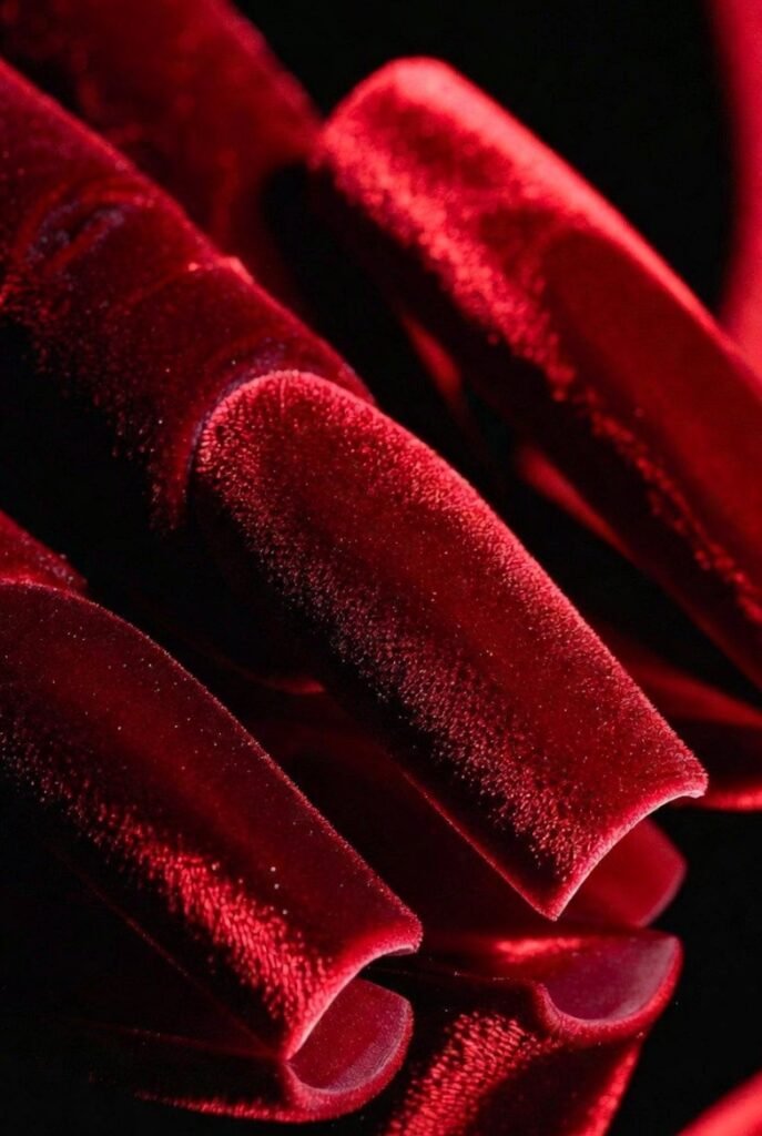 Deep Red Velvet Acrylics