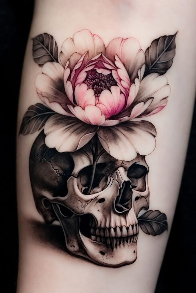 5. Peony and Skull Combination