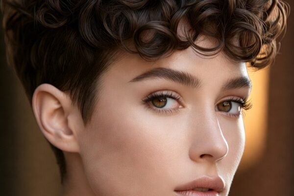 A breathtaking collection of 23 effortlessly stylish curly pixie cut ideas showcasing a confident woman with a beautifully tapered natural curly pixie cut with voluminous defined curls on top and clean tapered sides representing the full range of attitude-filled and texture-celebrating styles from bold undercuts and vintage finger waves to bleached tips silver blending asymmetric edges and dramatic voluminous crowns for every curl pattern and personality.
