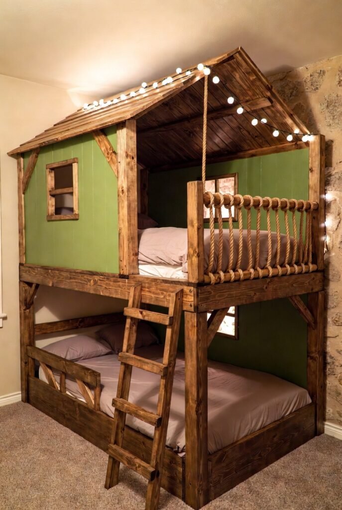 9. Treehouse Bunk Bed (A Themed Wonder)