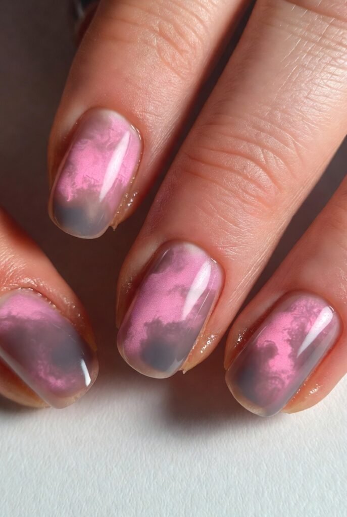 Pink Cloud Smoke: Moody Sheer with Grey Undertones