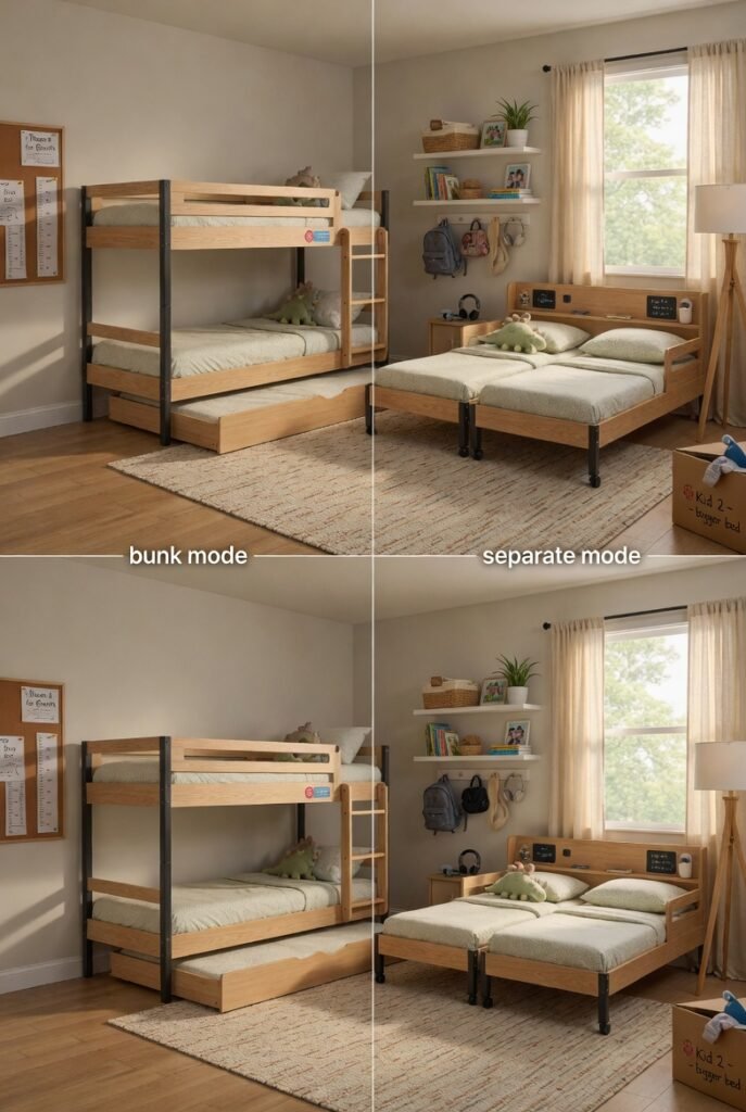 14. Convertible Bunk Bed (That Grows with Your Family)