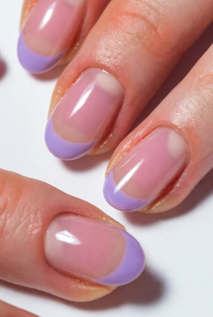 Jelly Pink with Lavender French Tips