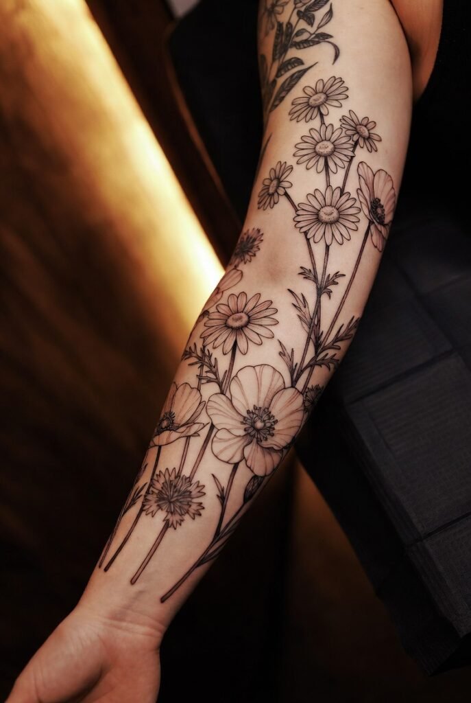 Peony and Butterfly Full Sleeve