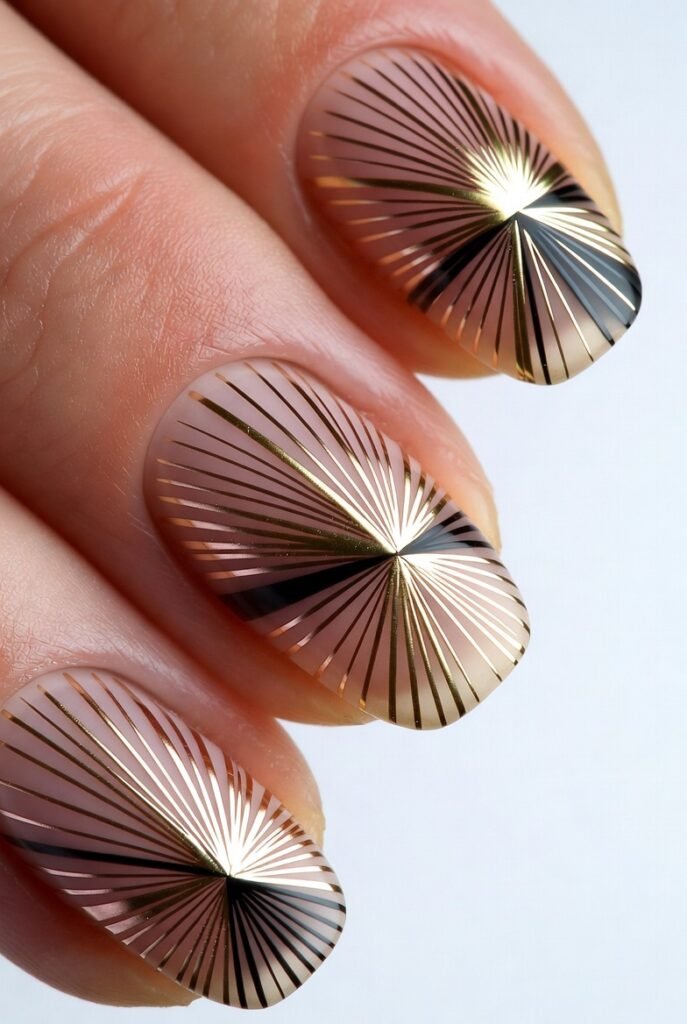 Radial Lines Emanating from the Cuticle for a Sunburst Effect