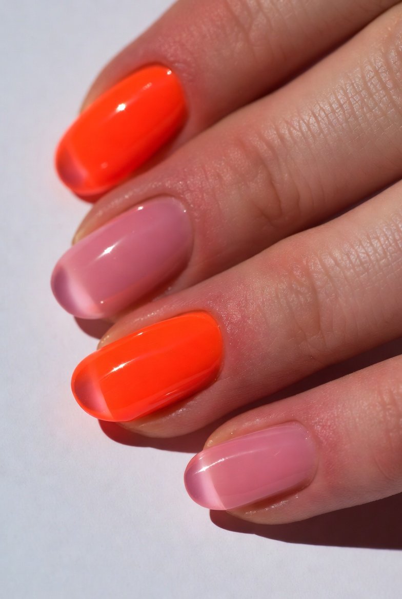 Alt Text: Close-up of 15 stunning jelly nail ideas including Classic Pink, Neon Orange, Ocean Blue, Cherry Red, Black Jelly, Grape Purple, and Clear Confetti showcasing glossy vibrant and fun jelly manicure styles that elevate your nail game with irresistible translucent depth and shine.