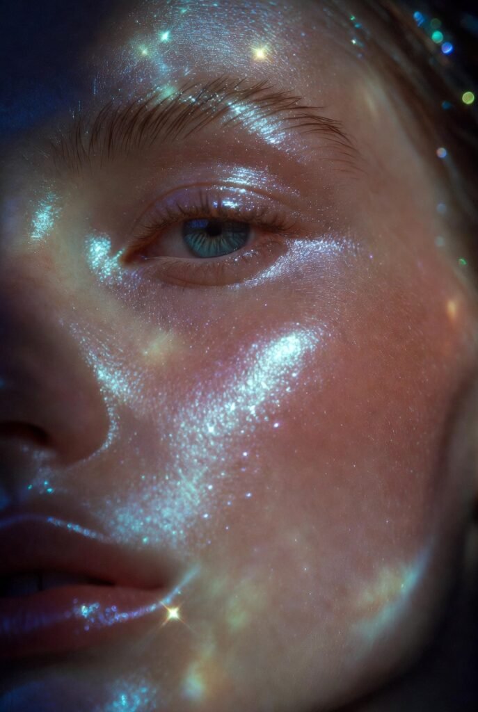 15. A Frosty, Iridescent Peach for Nighttime Glam