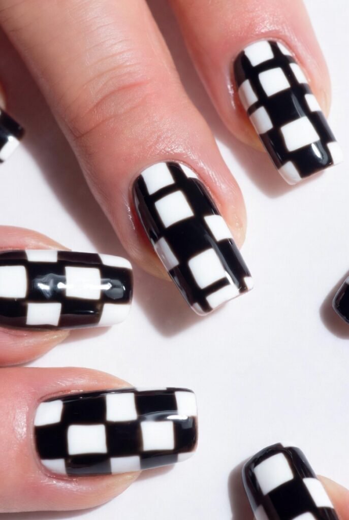 Checkered Print Acrylics