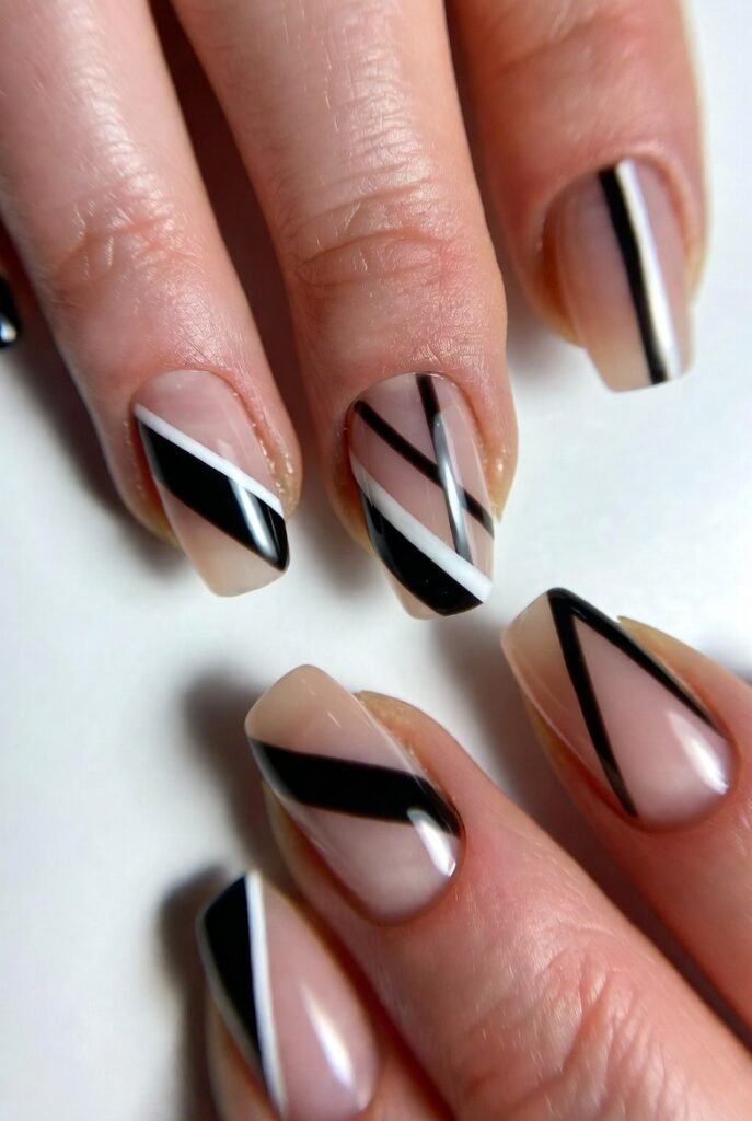 Diagonal Slant Lines for an Asymmetric, Dynamic Look