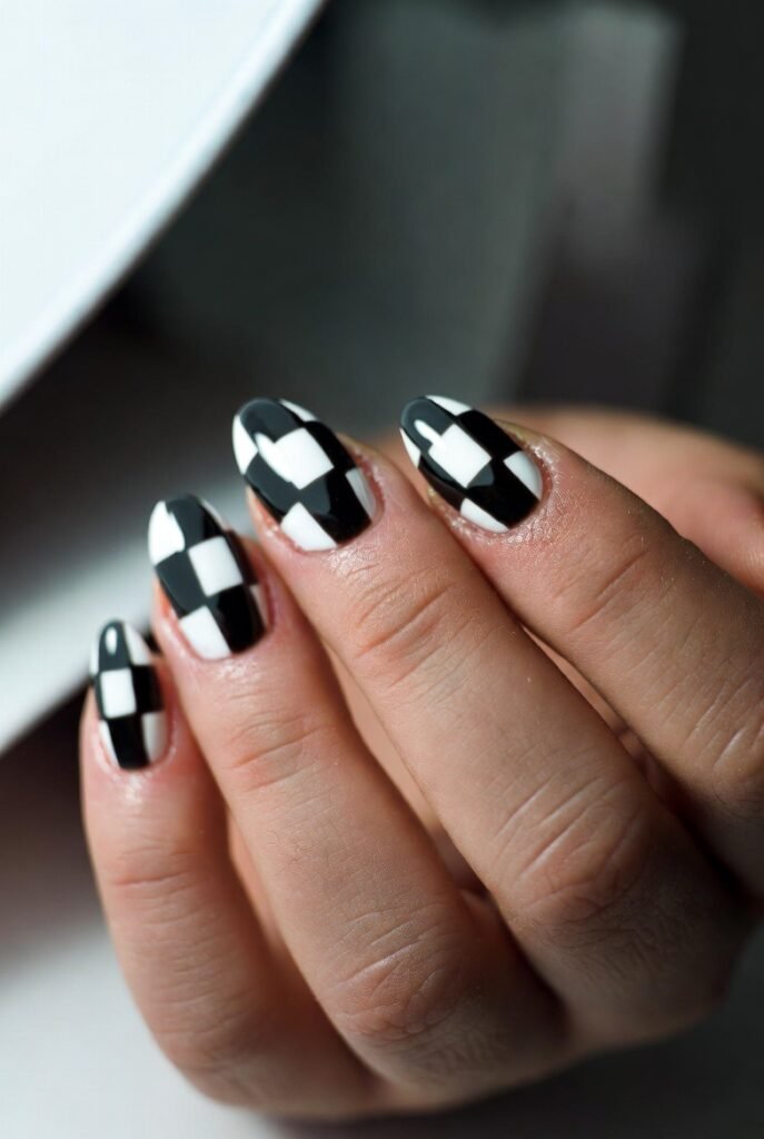 Rose Gold Metallic Oval Nails