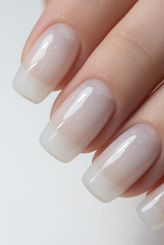 Milky White Jelly Nails