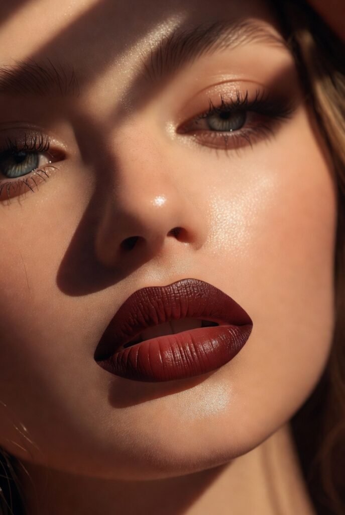7. Burgundy and Plum Ombré Lips