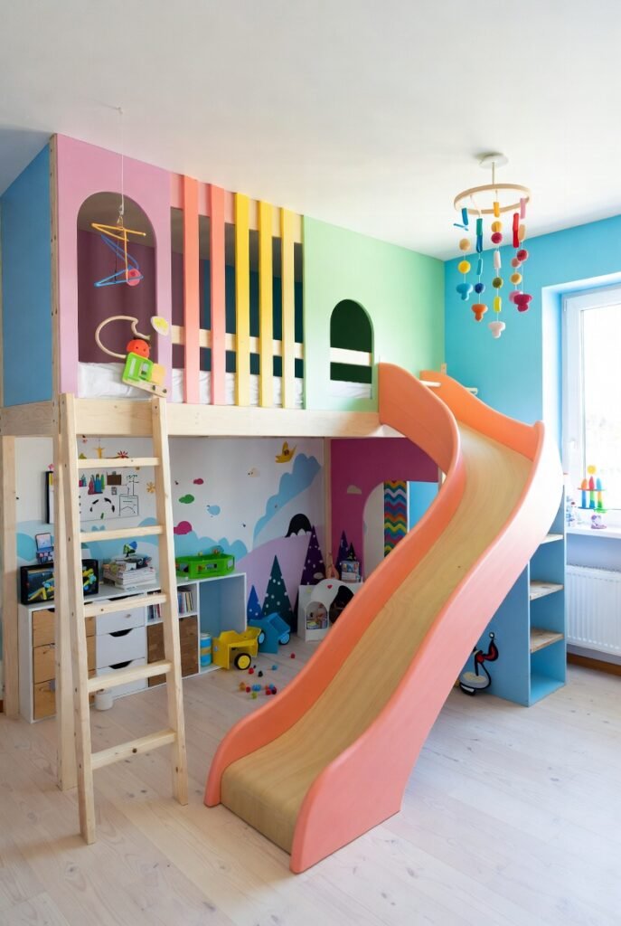 8. Bunk Bed with Slide (For the Fun Factor)
