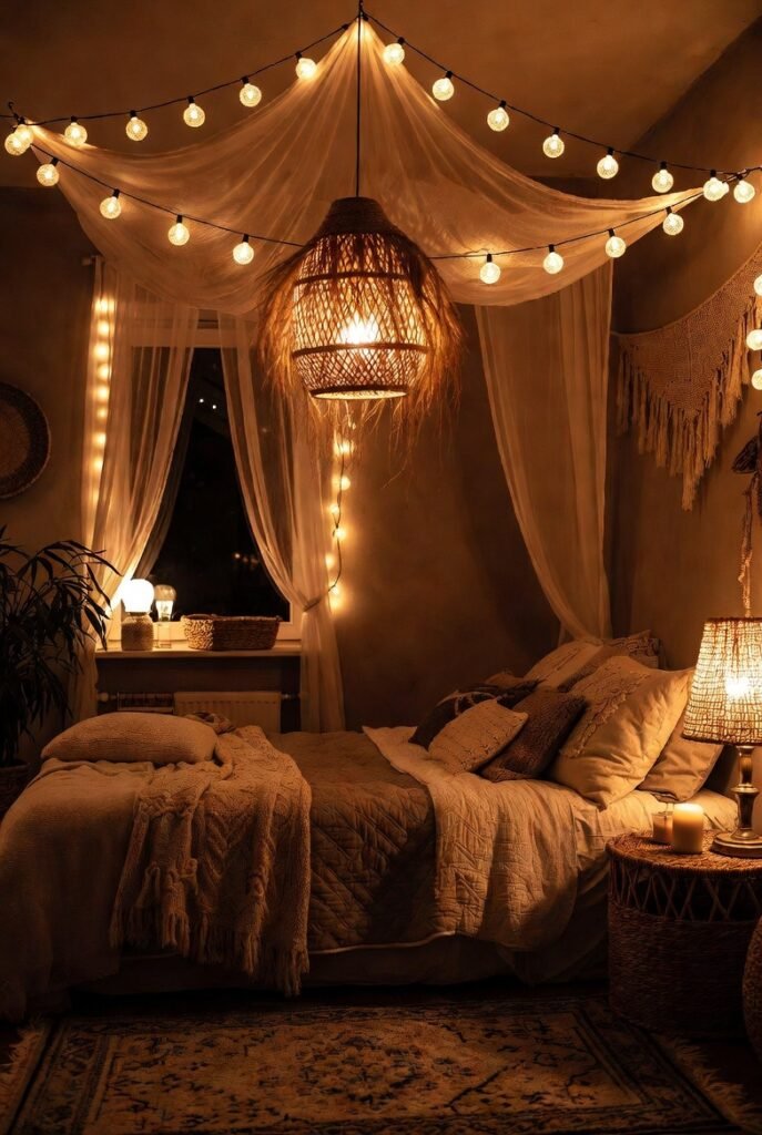 Idea 2: Add a Rattan or Macrame Wall Hanging