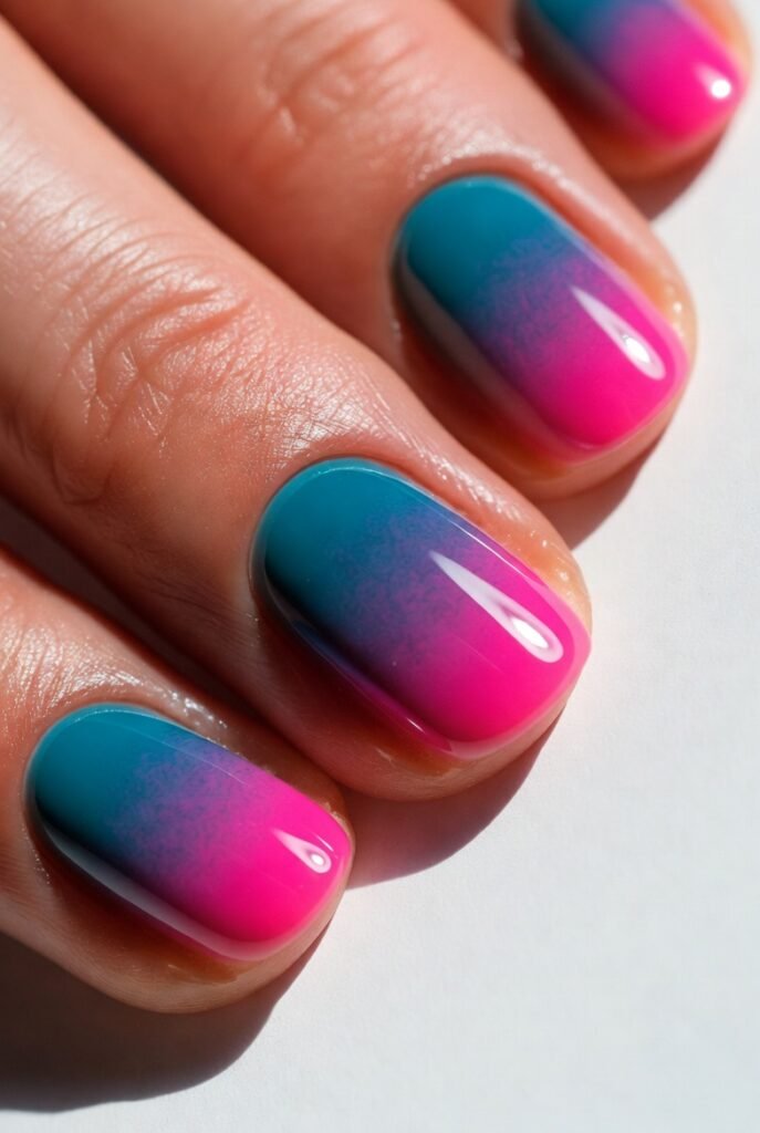1. Ombre Fade from Teal to Pink