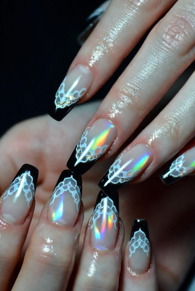 Holographic Lace Over Blackened Tips
