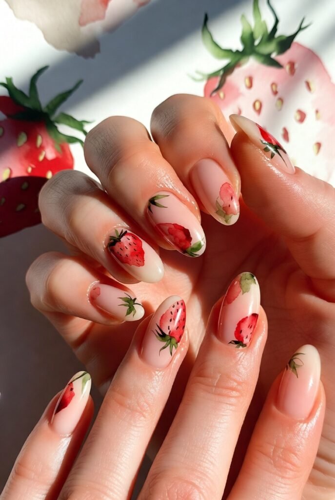 9. Watercolor Wild Strawberry