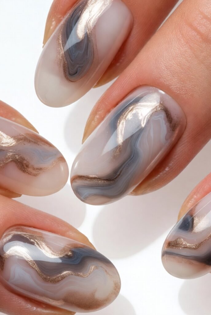 4. Abstract Swirls and Marble Blends: Liquid Motion on Your Fingertips