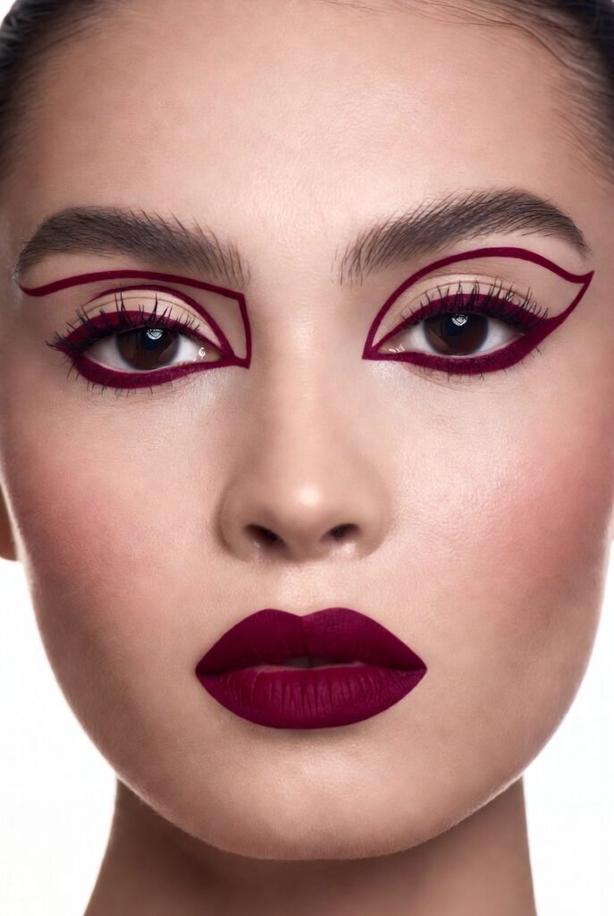 17. Burgundy Negative Space Liner
