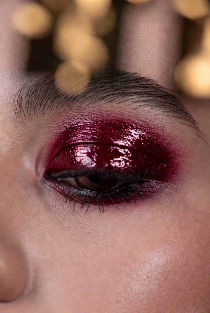 16. Burgundy Foiled Lid (Wet Effect)
