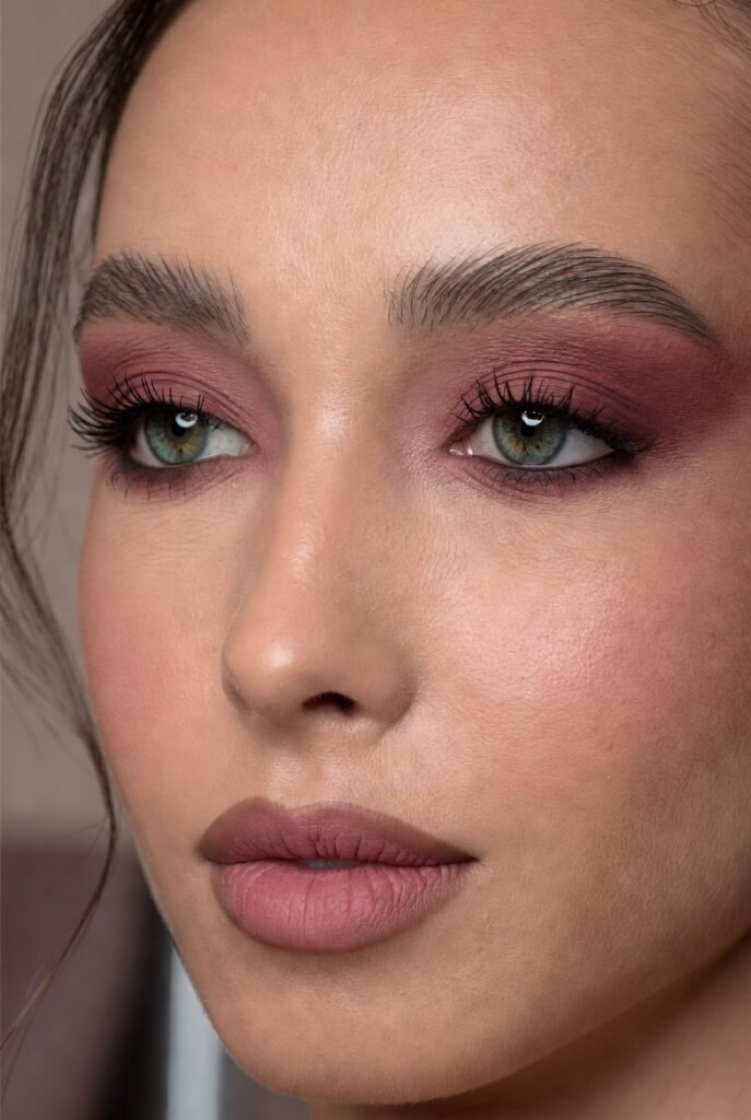 Pale Pink with Brown Crease for Work