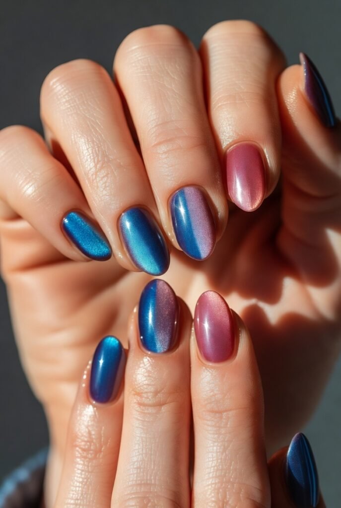 14. Thermal Shift Tapping: Mood Rings for Your Manicure