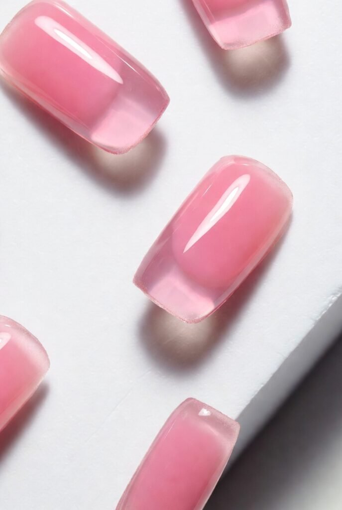 Classic Sheer Jelly Pink
Jelly Pink Nails Designs
