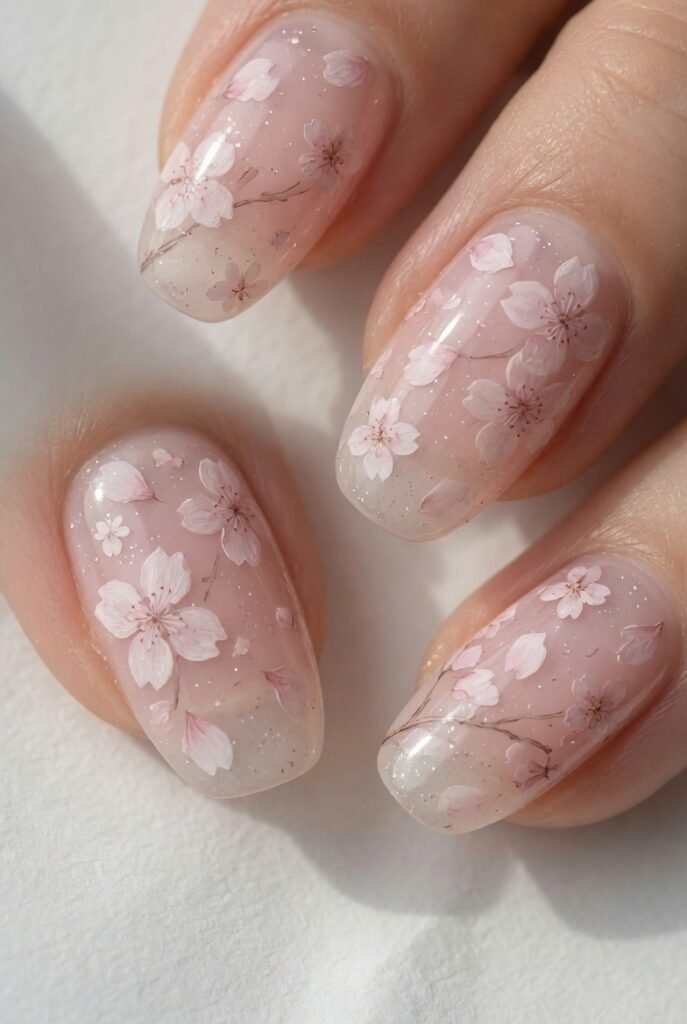 Cherry Blossom Veil: Ethereal Pink Transparency