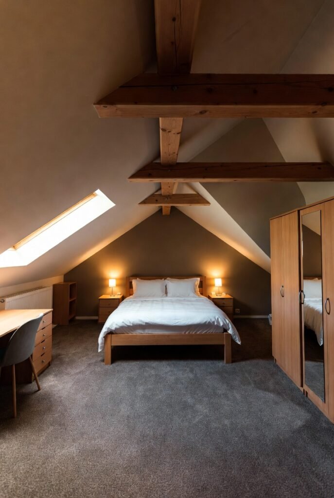 1. 💡 Embrace the Sloped Ceiling as a Feature