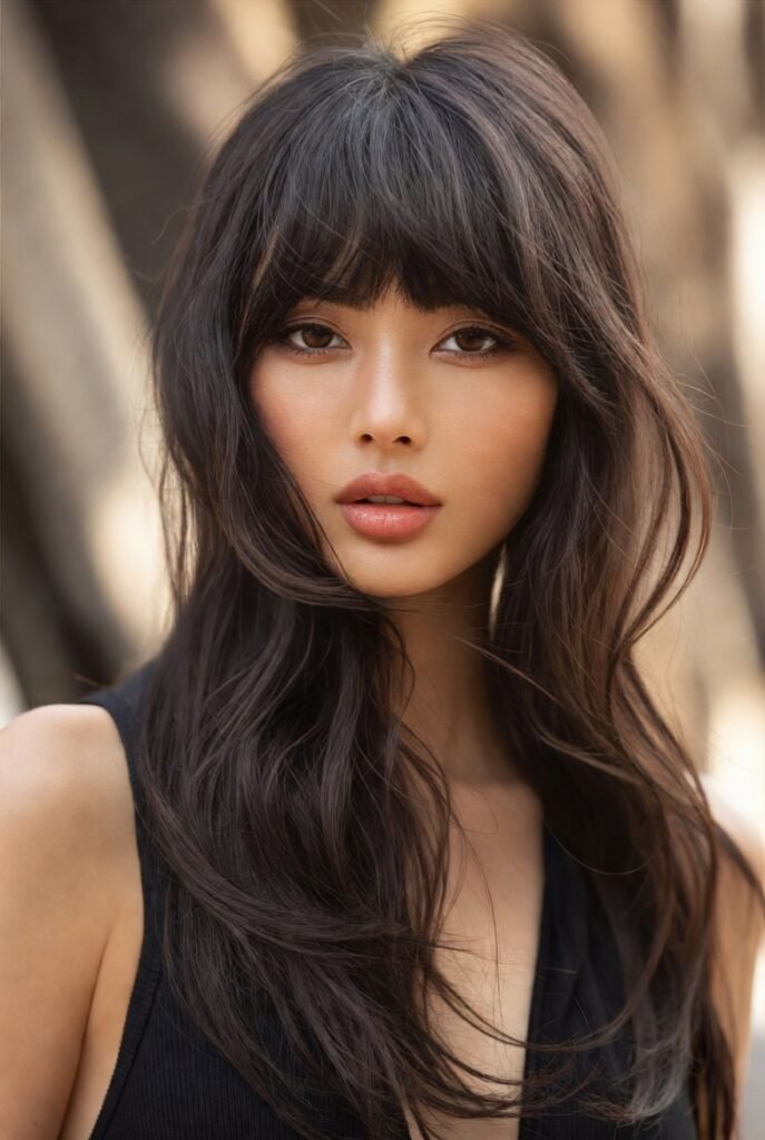Shag with Side-Swept Fringe