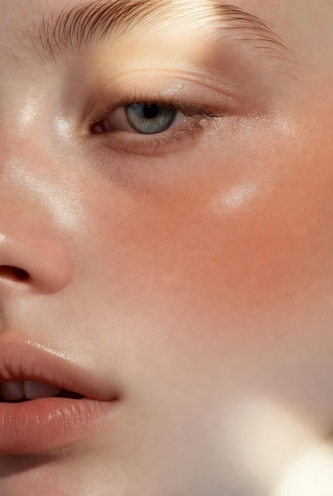 12. A Peachy Blush Layered Under Foundation for a Reverse Flush