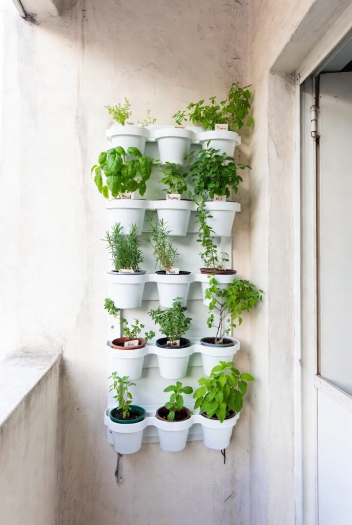Idea #14: Create a Vertical Herb Garden Near Your Door
