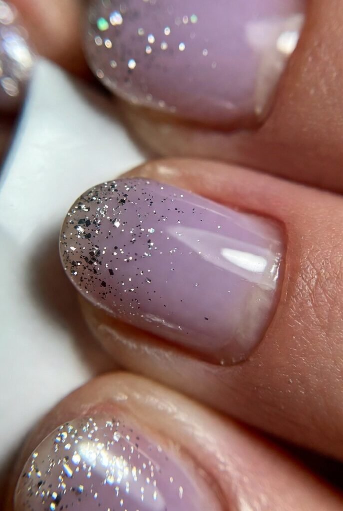 Lavender Haze With Silver Micro-Glitter Fade
