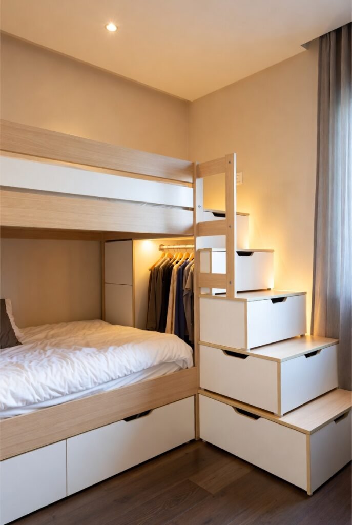 11. Bunk Bed with Storage Drawers (The Organizer’s Dream)