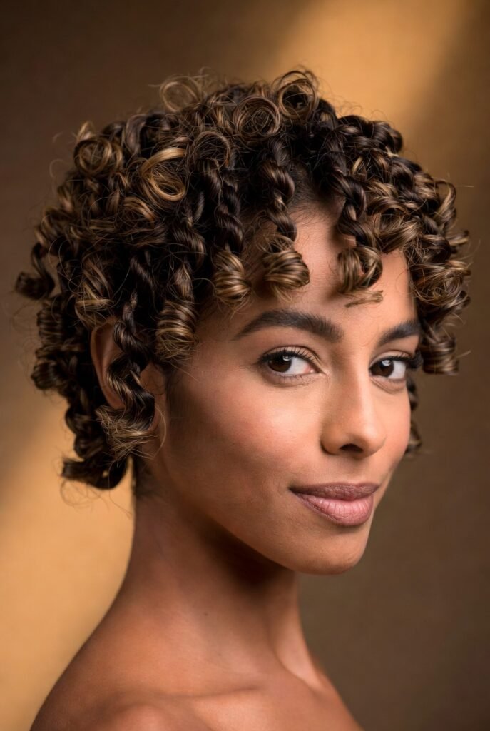 Curly Pixie with Twisted Texture: Defined, Juicy Curls
