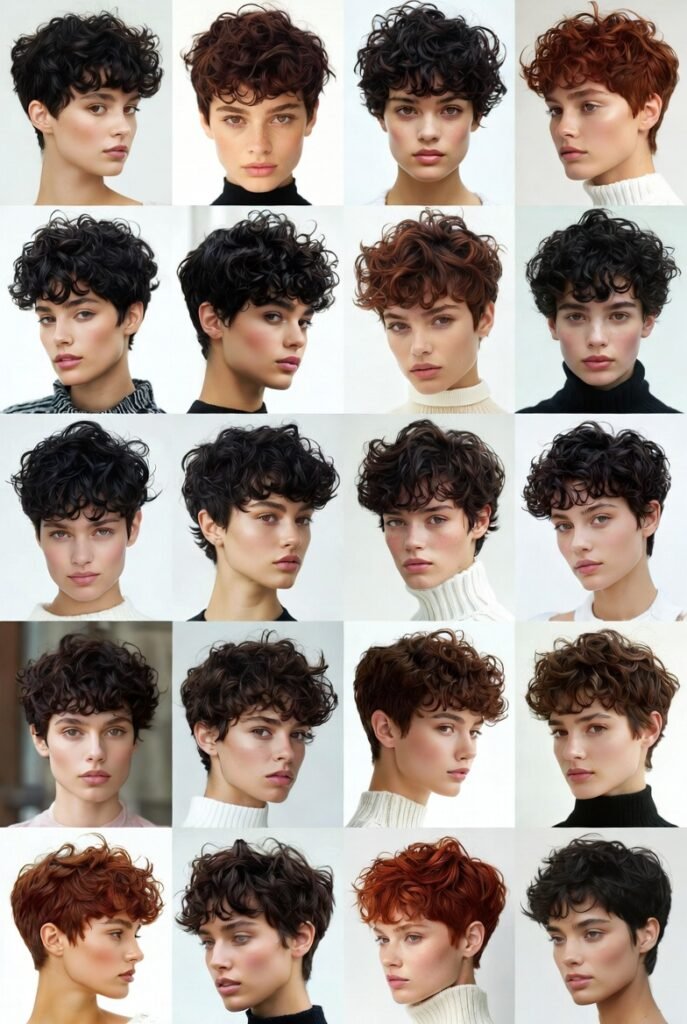 Curly Pixie with Natural Gray Blending: Embrace the Silver